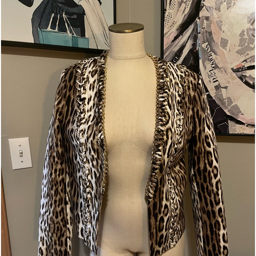 Animal print NWOT Michael Kors jacket with gold embellishments - Picture 2 of 5